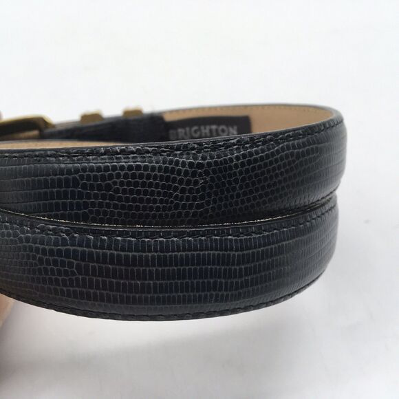Vintage Brighton Belt Size Small 4B614 4B603 Black Snake With Gold Silver Buckle - Picture 4 of 8